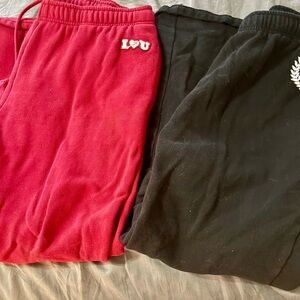 VS Pink sweatpants- bundle of 2 red & black
